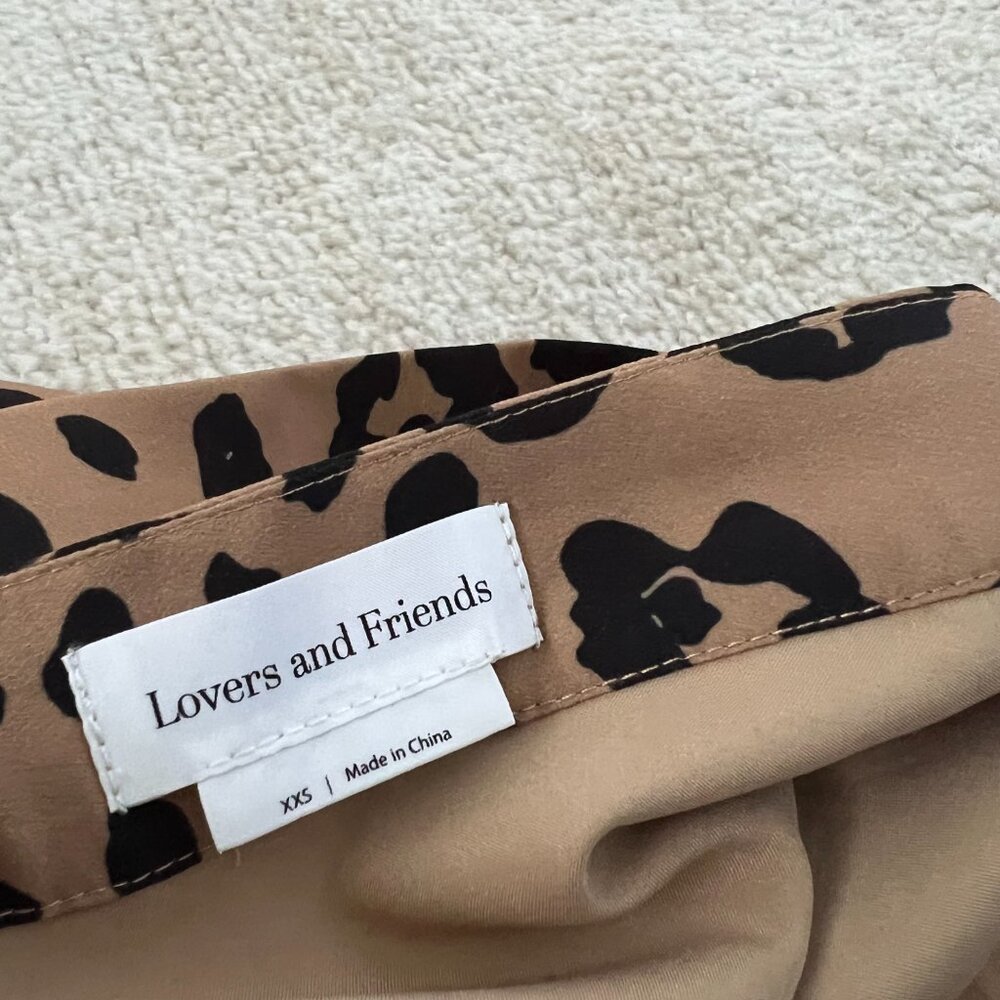 Lovers and Friends Marla Tan Leopard Animal Print Wrap Midi Skirt XXS - Picture 2 of 8